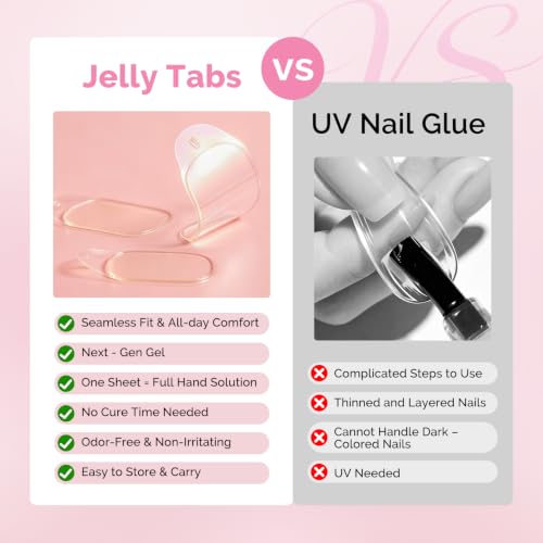 MelodySusie Nail Adhesive Tabs for Press On Nails, 300Pcs 15 Sizes