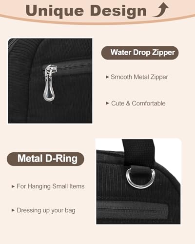 Insulated Women’s Lunch Bag - Reusable Corduroy Tote with Front & Back Pockets