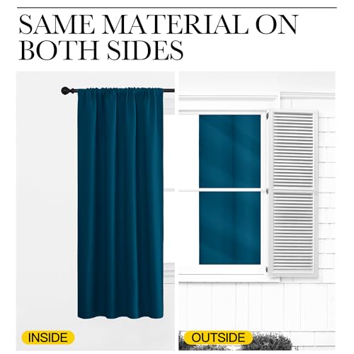 NICETOWN 2 Panels Blackout Curtains, Moroccan Blue 70" x 95"