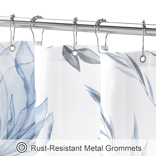 Litabel Blue Boho Watercolor Floral Shower Curtain 72x72 Inches - Pack of 1