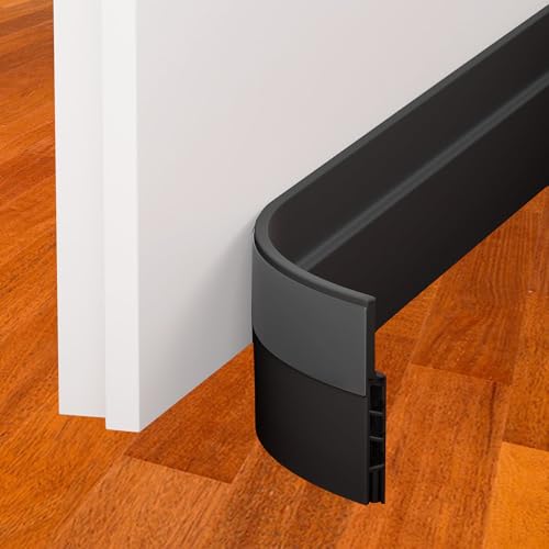 DOHUG 39-Inch Adhesive Door Draft Stopper - Weatherproof Door Sweep (Black)