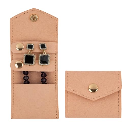 Framendino 2 Pack Small Velvet Jewelry Pouches for Travel