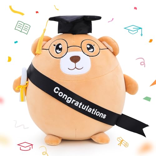 Emoin Graduation Bear Plush Toy - 11.8'' Stuffed Animal Gift for Graduates