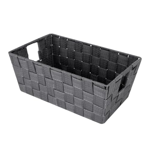 Whitmor Small Woven Storage Basket - 11.42x6.5x4.53 in Savvy Gray