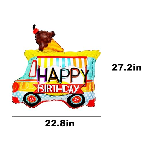 Ice Cream Car Balloons - 2 Pcs Foil Party Decorations