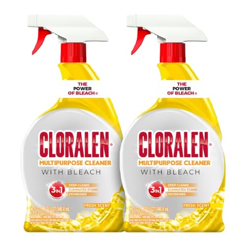 Cloralen All Purpose Cleaner with Bleach Spray - 32 Fl Oz (Pack of 2) - Fresh Scent, Deep Cleaning & Deodorizing