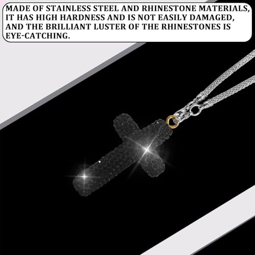 Crystal Cross Car Rearview Mirror Pendant - Faith Decoration