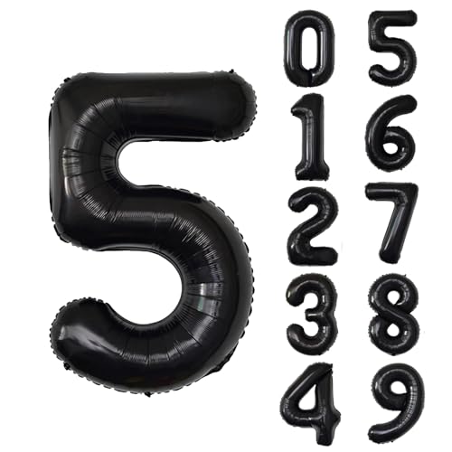 40 Inch Number 5 Foil Helium Balloon for Birthday & Party Decor