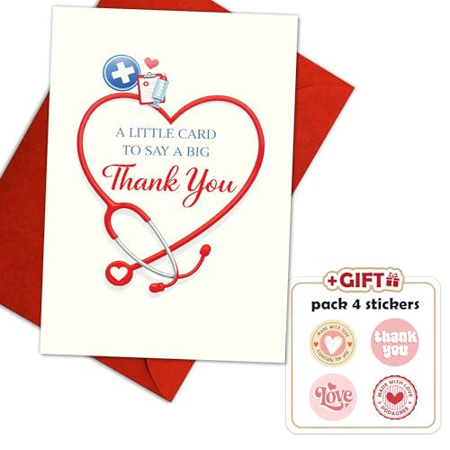 Nurse Appreciation Card - Cute Stethoscope Heart Design