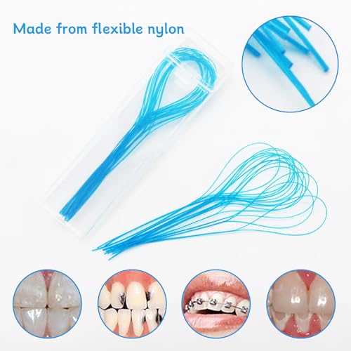 Ceonam 70 Count Dental Floss Threaders for Braces, Bridges and Implants