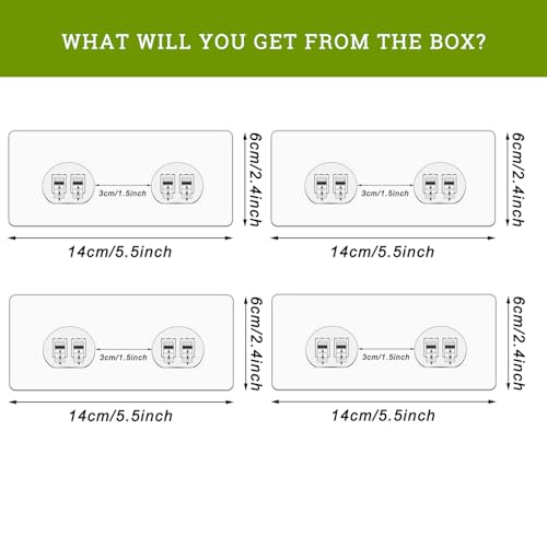 MIUTME 4-Pack Waterproof Shower Caddy Adhesive Hooks