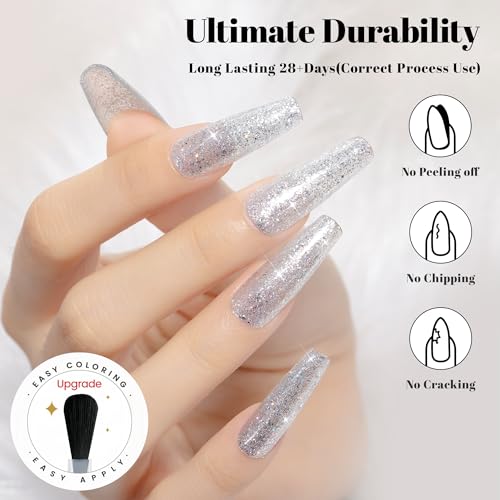 YTD Likomey Silver Holographic Glitter Gel Nail Polish 15ml