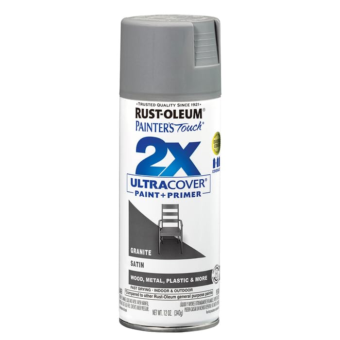 Rust-Oleum Painter's Touch 2X Ultra Cover Satin Spray Paint 12oz - Granite (6 Pack)