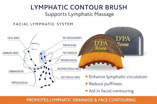 D'PA Rosea Lymphatic Contour Face Brush Dry Sculpting Facial Massager