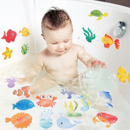 20 PCS Cute Sea Creature Anti-Slip Stickers for Bathtub & Shower