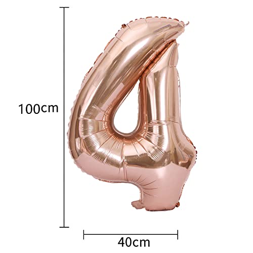 Rose Gold 40th Birthday Decoration Kit - Banner & Balloons