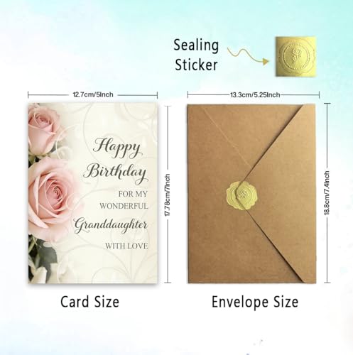 Thoughtful Granddaughter Birthday Card with Kraft Envelope