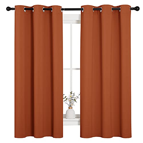 NICETOWN Burnt Orange Blackout Curtains - 42" x 63" Thermal Insulated Drapes