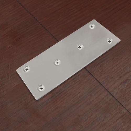 Bonsicoky Silver Flat Straight Brace Brackets 5" x 2" - 4 Pcs
