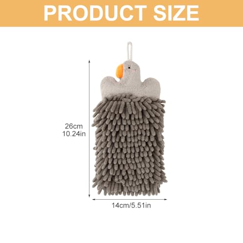 Goose Chenille Hanging Hand Towels - 2 Pack for Kitchen & Bathroom