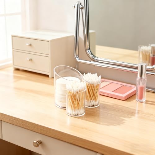 Cotton Pad Holder - Multi-Compartment Organizer for Bathroom