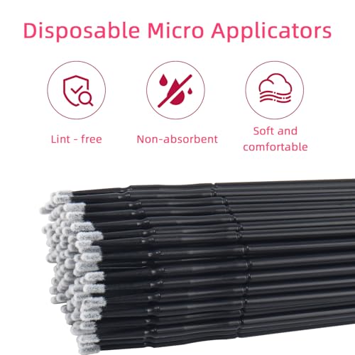 400 Pcs Micro Applicator Brushes for Eyelash Extensions and Makeup