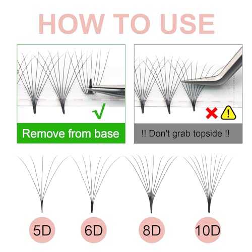 COZBIRD Premade Lash Fans 8D 0.07mm C Curl 14mm Pointy Base Eyelash Extensions