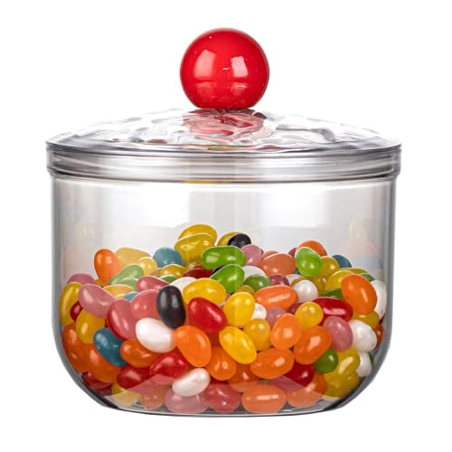 KEKEHOME 900ml Clear Plastic Candy Jar with Airtight Lid for Storage