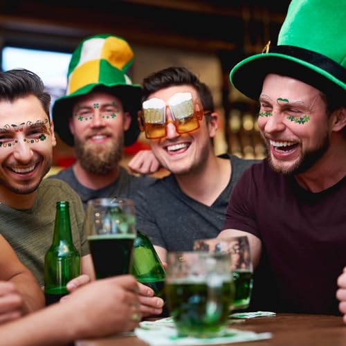 St. Patrick's Day Temporary Tattoos - Waterproof Shamrock Face Stickers