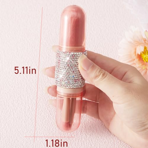 WOKOTO 4-in-1 Rhinestone Nail Dust & Makeup Brush Set
