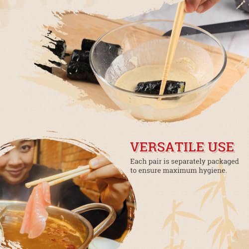 Premium Disposable Bamboo Chopsticks - 100 Sets, 9" Long