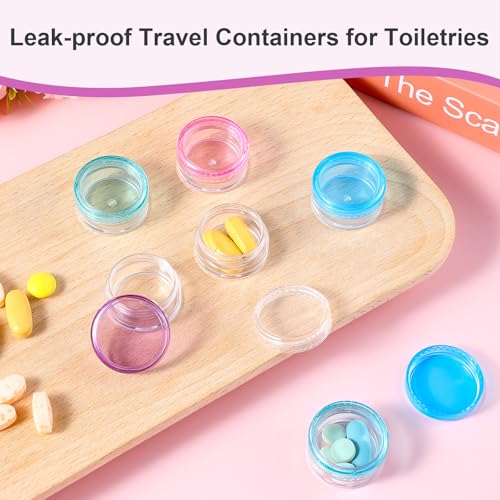 AOZUO 10 Pack 5g Travel Cosmetic Jars - Leak Proof Small Sample Containers with Lids