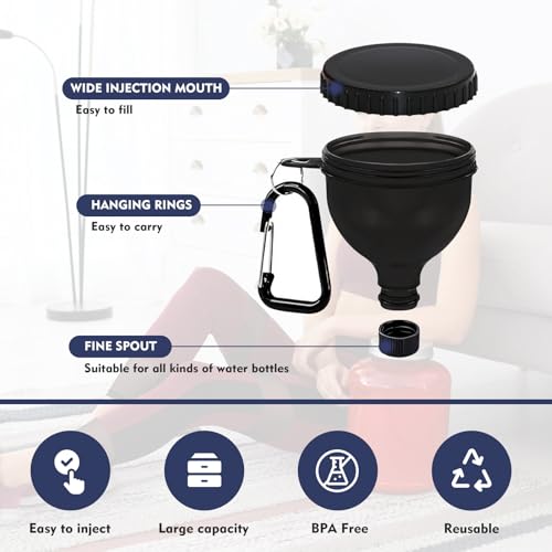 TEESSUE 2-Piece Portable Protein Powder Funnel Container Set (50ml + 100ml)