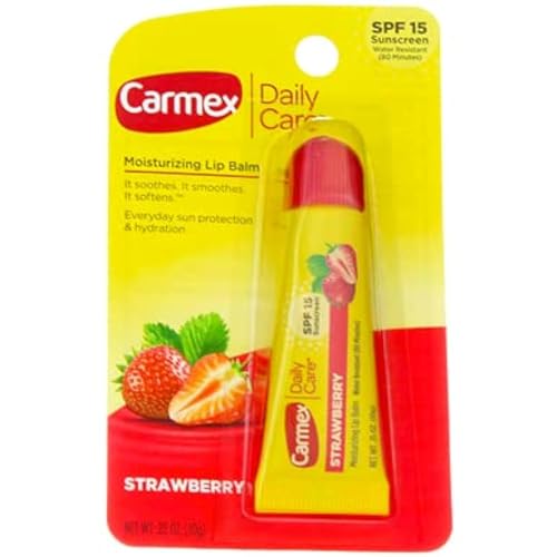 Carmex Daily Care Lip Balm Strawberry SPF 15 0.35 oz Tube