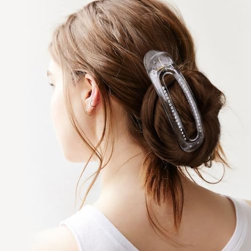 Aileam 6PCS Flat Claw Clips French Acrylic Hair Barrette Set