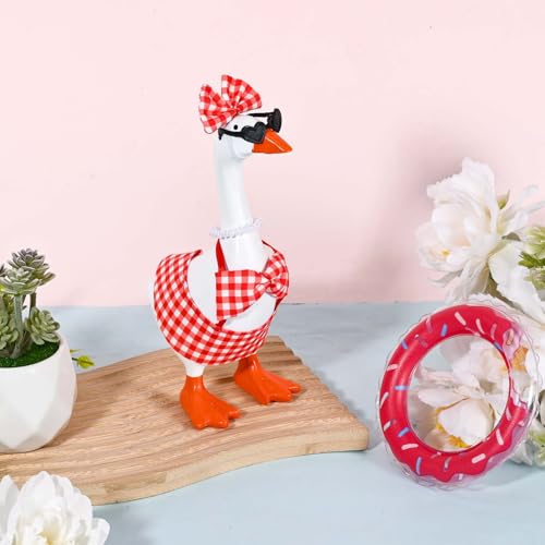 Bolsome Mini Desk Goose Bikini Outfit Set - Red Plaid Decor