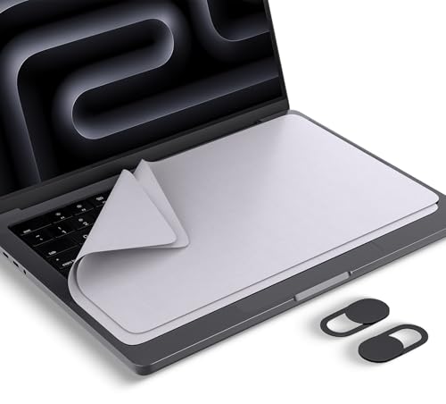 iKammo 2 Pack MacBook Pro 15/16 Screen & Keyboard Cleaning Cloths with Webcam Cover
