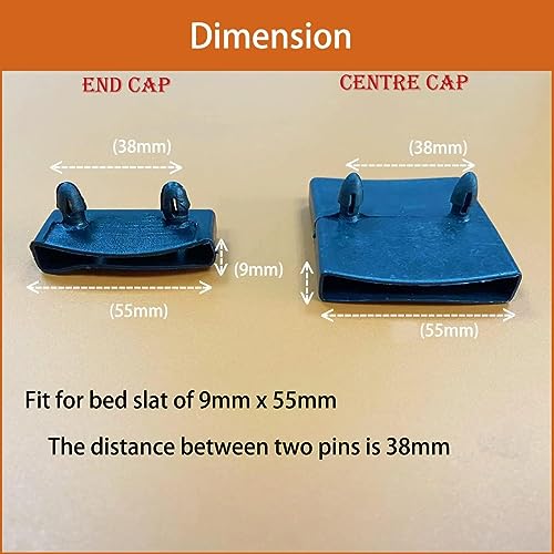 XIAONAN 24pcs Black Bed Slat Cover Caps - 12 Centre & 12 End Holders