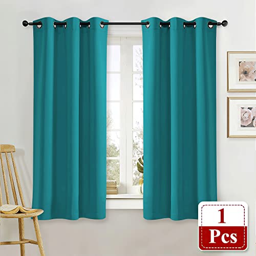 NICETOWN Blackout Curtain Panel - Thermal Insulated Room Darkening Drapes for Bedroom & Living Room, 42x63 Inches, Peacock Teal