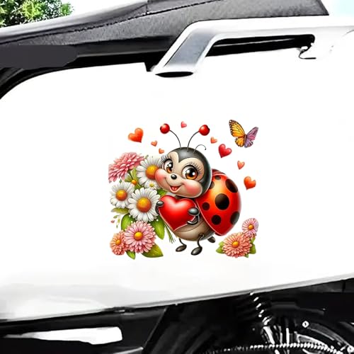 Cute Cartoon Ladybug Car Stickers - 2pcs Vinyl Decals for Cars & Walls