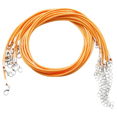 10 Pcs Yellow Waxed Leather Necklace Cords with Clasp 2mm 18 Inch