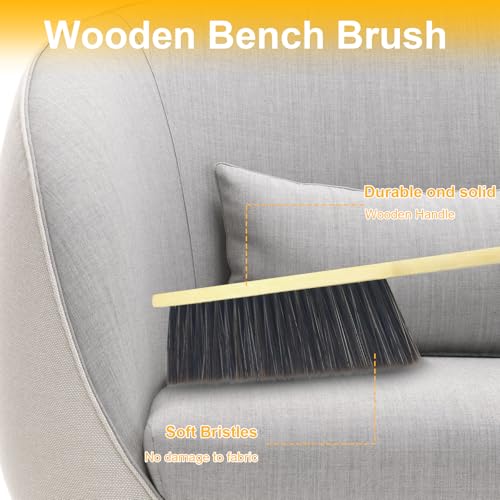 2 Pcs Soft Bristle Dust Brush with Wooden Handle - Khaki