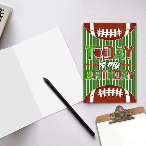 Football Greeting Card with Gold Envelope – Perfect for Birthdays & Thank You Notes