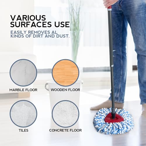 Nuorest Spin Mop Replacement Heads - 3 Pack for RinseClean 2-Tank System