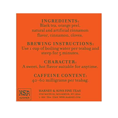 Harney & Sons Hot Cinnamon Spice Black Tea, 50 Tea Bags