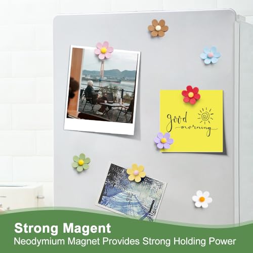 24-Pack Cute 3D Flower Locker Magnets - Strong Hold for Fridge & Whiteboards