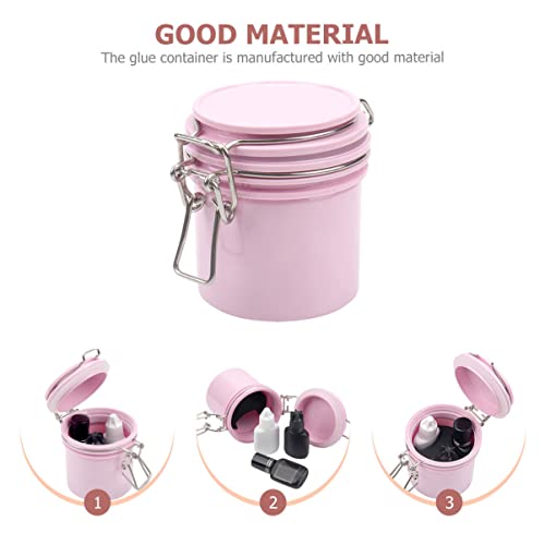 Beaupretty Pink Lash Glue Storage Tank Leak-Proof Container for Lash Extensions - 1pc