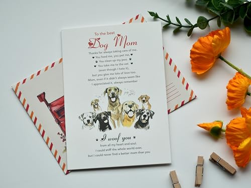 Heartfelt Mother's Day Card from Dog | Premium Quality Dog Mom Card
