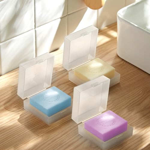 3-Pack Travel Soap Case for Dr. Squatch Soap with Draining Pad & Soap Bag