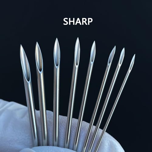 WOLAYI 40PCS Mixed Body Piercing Needles Sterile Stainless Steel Assorted Sizes